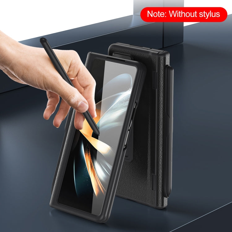 For Samsung Galaxy Z Fold5 5G Integrated Folding Hinge Leather Phone Case, No Pen(Black) - Galaxy Z Fold5 Cases by buy2fix | Online Shopping UK | buy2fix