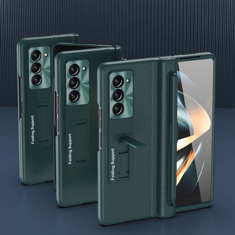 For Samsung Galaxy Z Fold5 5G Integrated Folding Hinge Leather Phone Case, No Pen(Black) - Galaxy Z Fold5 Cases by buy2fix | Online Shopping UK | buy2fix