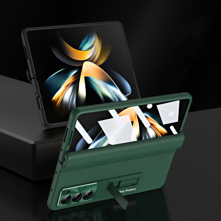 For Samsung Galaxy Z Fold6 5G Shell-membrane Integrated Hinge All-around Leather Folding Phone Case(Coffee) - Galaxy Z Fold6 5G Cases by buy2fix | Online Shopping UK | buy2fix