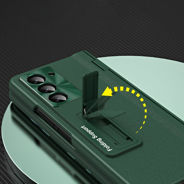 For Samsung Galaxy Z Fold6 5G Shell-membrane Integrated Hinge All-around Leather Folding Phone Case(Coffee) - Galaxy Z Fold6 5G Cases by buy2fix | Online Shopping UK | buy2fix