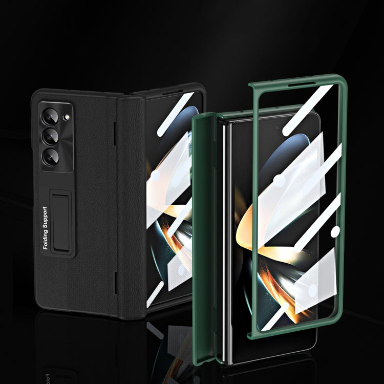 For Samsung Galaxy Z Fold6 5G Shell-membrane Integrated Hinge All-around Leather Folding Phone Case(Champagne) - Galaxy Z Fold6 5G Cases by buy2fix | Online Shopping UK | buy2fix