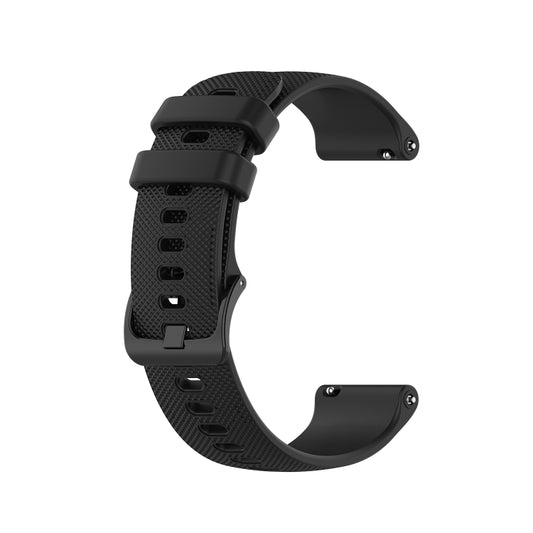 For Samsung Galaxy Watch 6 44mm 20mm Checkered Silicone Watch Band(Black) by buy2fix