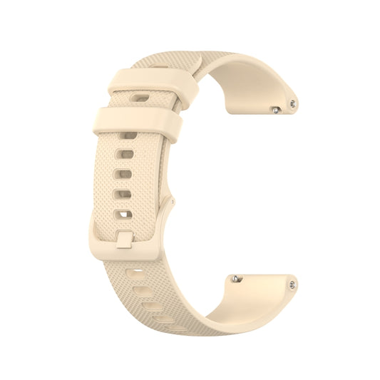 For Samsung Galaxy Watch 6 Classic 43mm 20mm Checkered Silicone Watch Band(Beige) by buy2fix