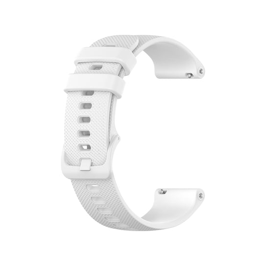 For Samsung Galaxy Watch 5 40mm 20mm Checkered Silicone Watch Band(White) by buy2fix