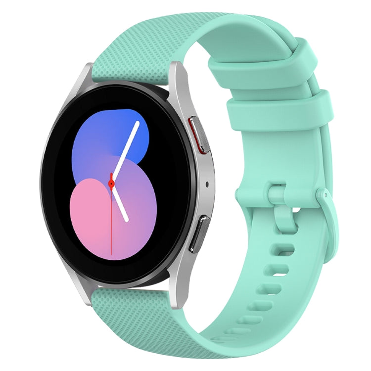 For Samsung Galaxy Watch 5 40mm 20mm Checkered Silicone Watch Band(Teal) - Watch Bands by buy2fix | Online Shopping UK | buy2fix