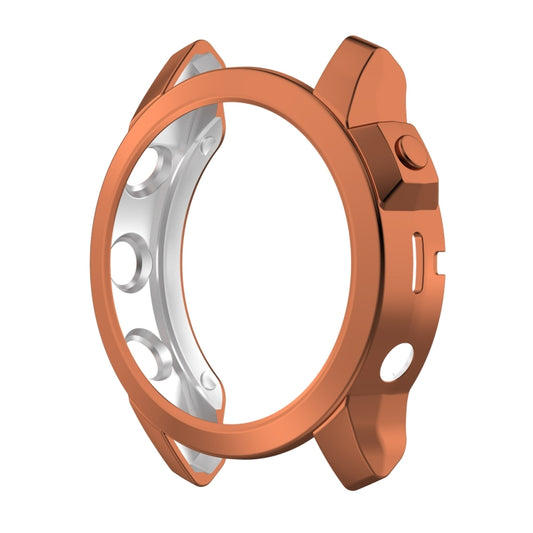For Garmin Fenix 7 Pro Half Package Electroplated TPU Watch Protective Case(Gold) by buy2fix