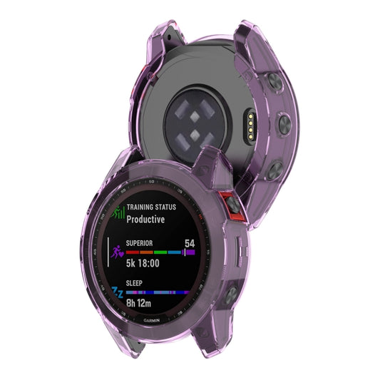 For Garmin Fenix 7S Pro Half-Package TPU Watch Protective Case(Transparent Purple) by buy2fix
