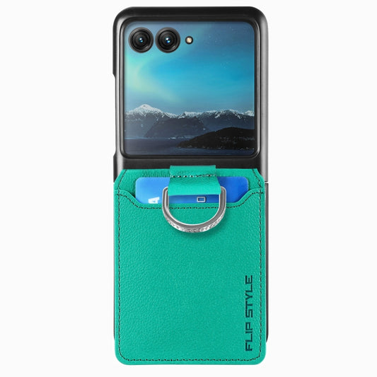 For Motorola Razr 40 Ultra Litchi Texture Leather Ring Wallet Phone Case(Green) by buy2fix