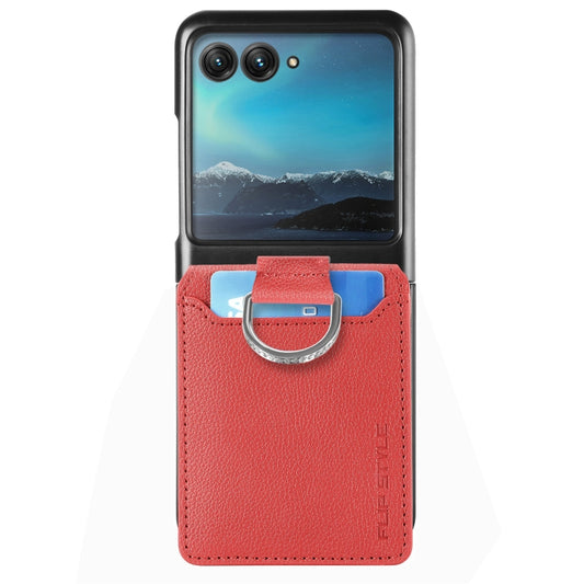 For Motorola Razr 40 Ultra Litchi Texture Leather Ring Wallet Phone Case(Red) by buy2fix