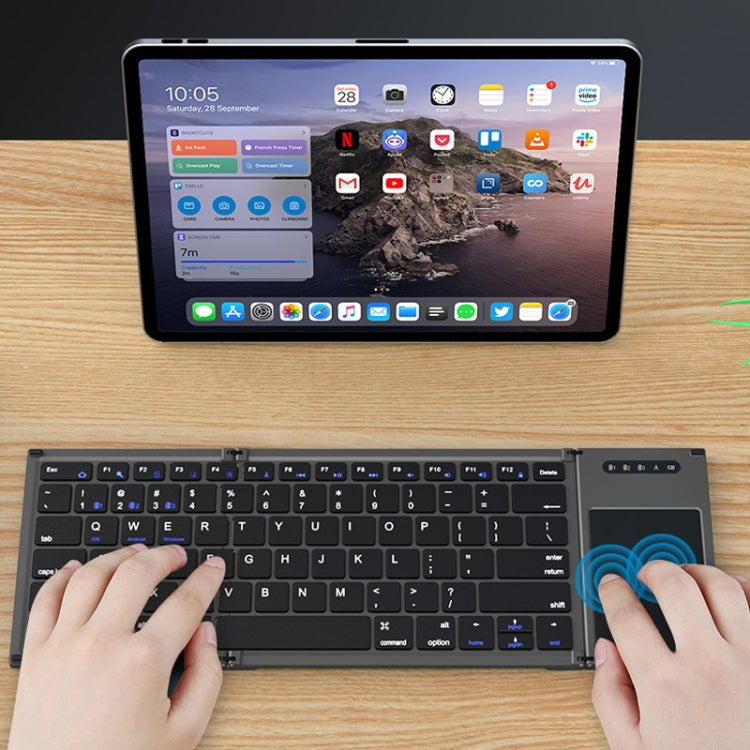 B066T Tri-fold Wireless Bluetooth Keyboard Compatible Multi-system Cell Phone Tablet Keyboard by buy2fix