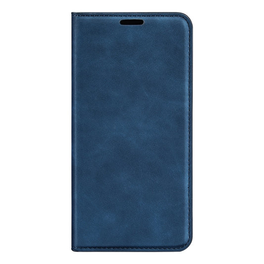 For Motorola Moto G Play 2024 Retro-skin Magnetic Suction Leather Phone Case(Dark Blue) by buy2fix