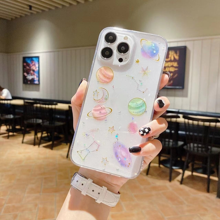 For iPhone 16 Pro Cosmic Star Glitter Epoxy TPU Phone Case(Transparent) - iPhone 16 Pro Cases by buy2fix | Online Shopping UK | buy2fix