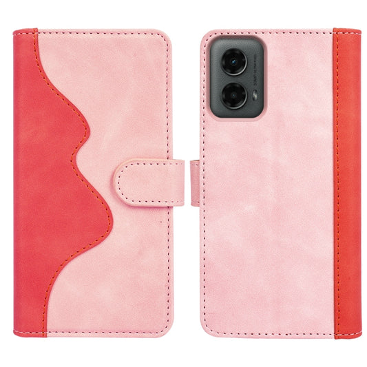 For Motolora Moto G 5G 2024 Stitching Horizontal Flip Leather Phone Case(Red) by buy2fix
