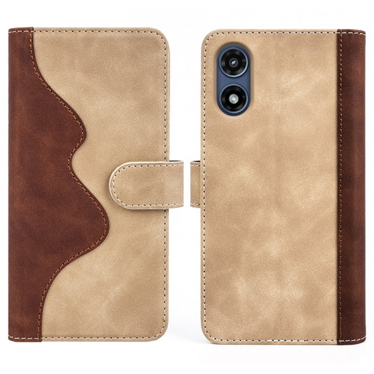 For Motorola Moto G Play 2024 Stitching Horizontal Flip Leather Phone Case(Yellow) by buy2fix