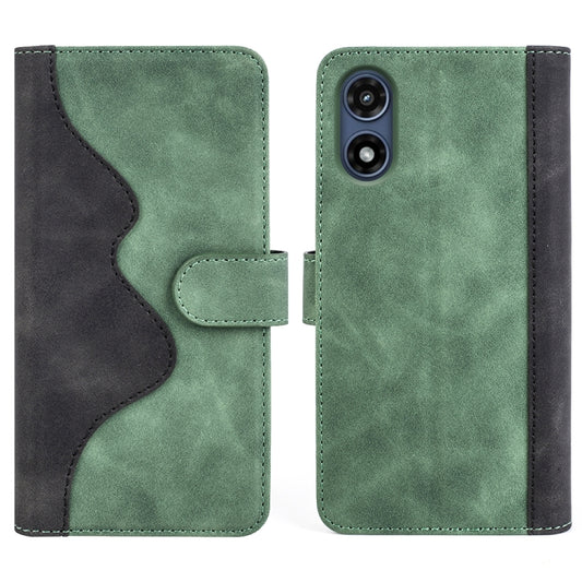 For Motorola Moto G Play 2024 Stitching Horizontal Flip Leather Phone Case(Green) by buy2fix