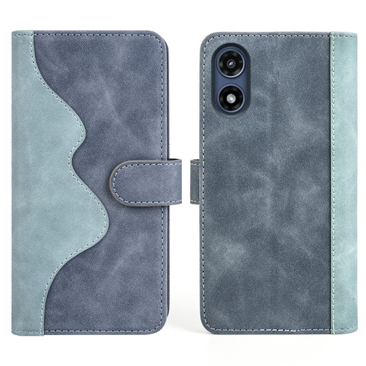 For Motorola Moto G Play 2024 Stitching Horizontal Flip Leather Phone Case(Blue) by buy2fix