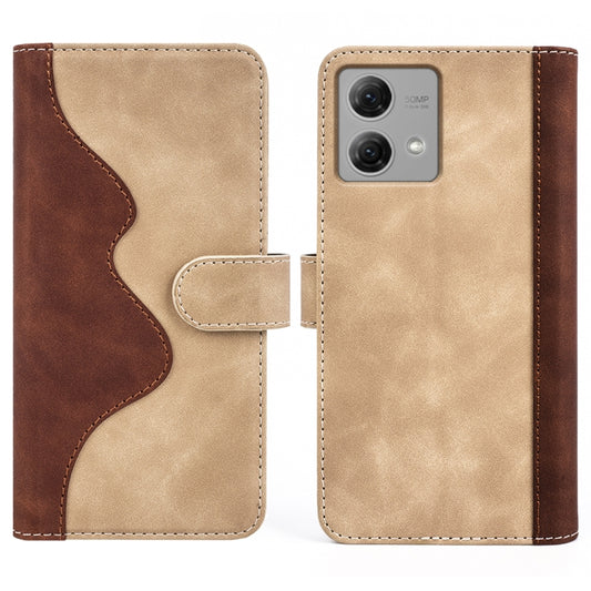 For Motolora Moto G84 Stitching Horizontal Flip Leather Phone Case(Yellow) by buy2fix