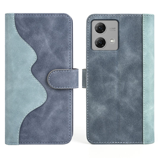 For Motolora Moto G84 Stitching Horizontal Flip Leather Phone Case(Blue) by buy2fix