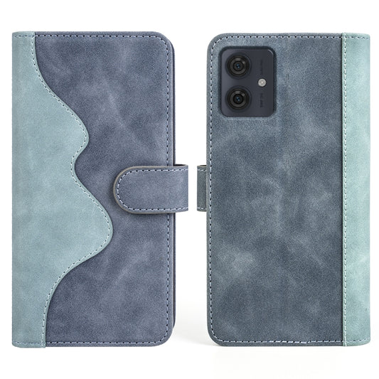 For Motolora Moto G54 Stitching Horizontal Flip Leather Phone Case(Blue) by buy2fix