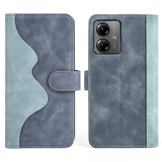 For Motolora Moto G14 Stitching Horizontal Flip Leather Phone Case(Blue) by buy2fix