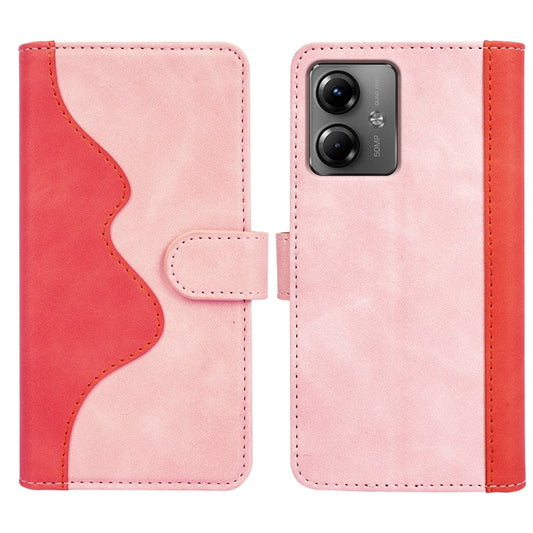 For Motolora Moto G14 Stitching Horizontal Flip Leather Phone Case(Red) by buy2fix