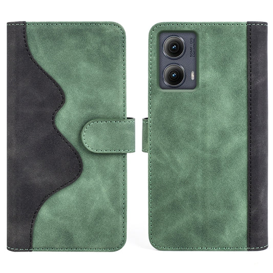 For Motolora Edge 5G 2024 Stitching Horizontal Flip Leather Phone Case(Green) by buy2fix