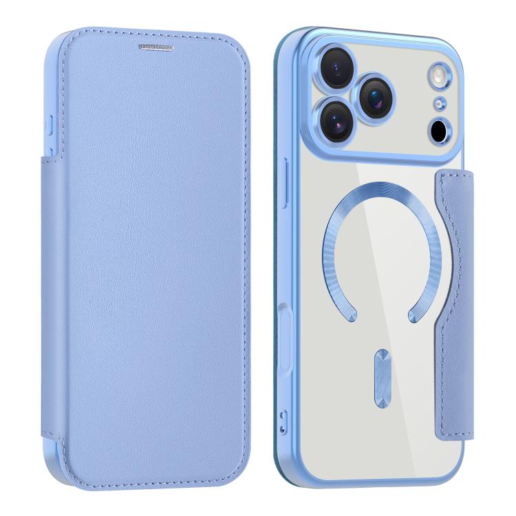 For iPhone 17 Pro Max Shield MagSafe RFID Anti-theft Leather Phone Case(Blue) - iPhone 17 Pro Max Cases by buy2fix | Online Shopping UK | buy2fix