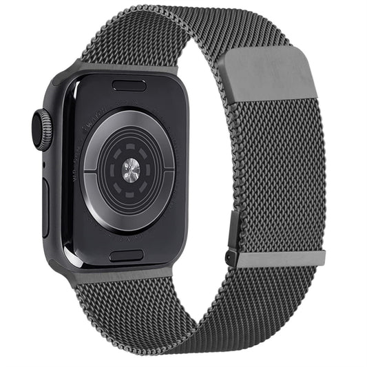 For Apple Watch 42mm Milan Double Magnetic Steel Mesh Watch Band(Gray) by buy2fix