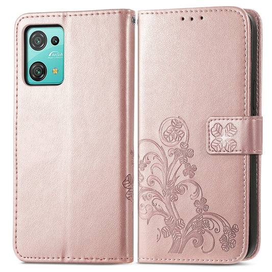 For Blackview Oscal C30 Pro Four-leaf Clasp Embossed Buckle Leather Phone Case(Rose Gold) by buy2fix