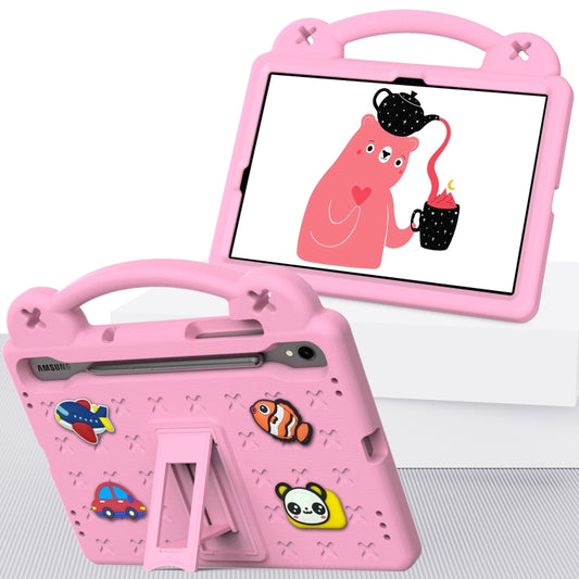 For Samsung Galaxy Tab S8 X700 Handle Kickstand Children EVA Shockproof Tablet Case(Pink) by buy2fix