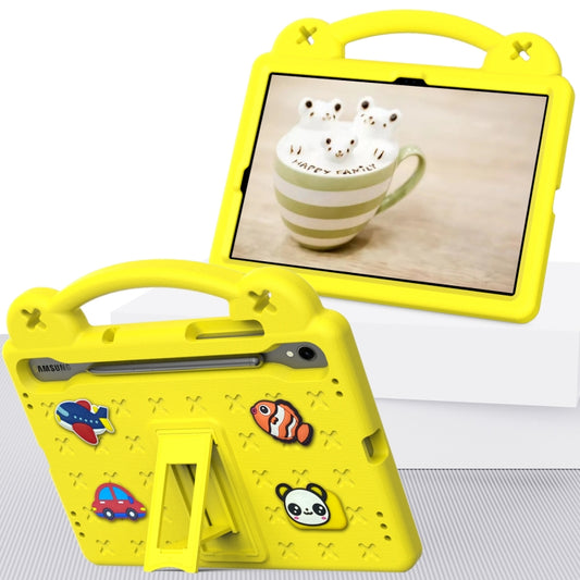For Samsung Galaxy Tab S7 T870 Handle Kickstand Children EVA Shockproof Tablet Case(Yellow) by buy2fix