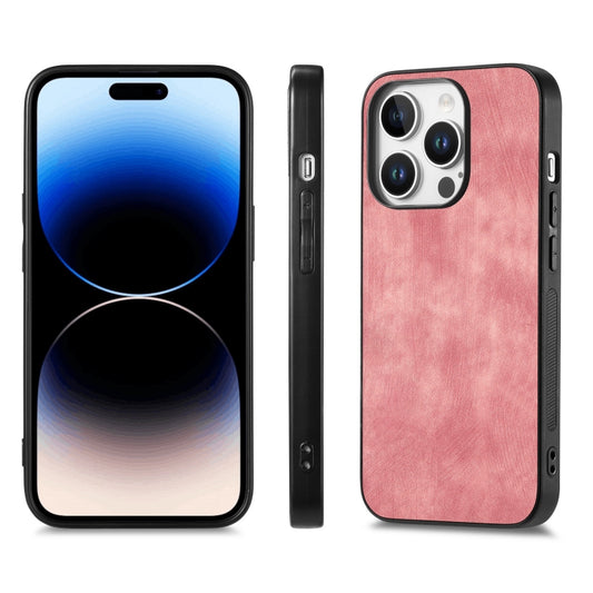 For iPhone 16 Pro Max Vintage Leather PC Back Cover Phone Case(Pink) by buy2fix