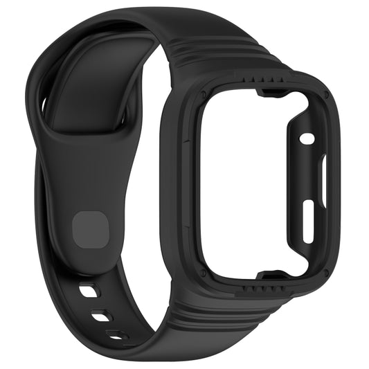 For Redmi Watch 3 Integrated Fully Enclosed Silicone Watch Band(Black) by buy2fix