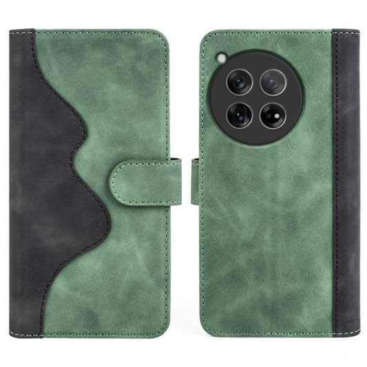 For OnePlus 12 Stitching Horizontal Flip Leather Phone Case(Green) by buy2fix