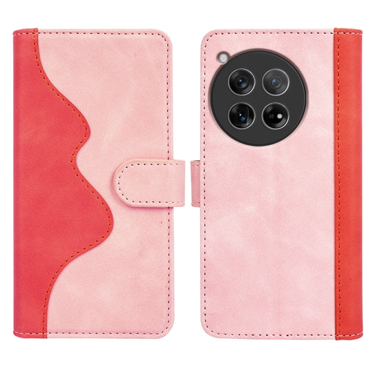 For OnePlus 12 Stitching Horizontal Flip Leather Phone Case(Red) by buy2fix