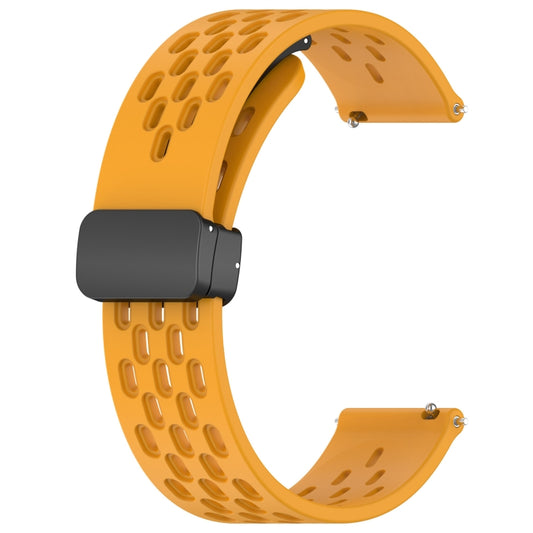 For Amazfit GTR Mini 20mm Folding Magnetic Clasp Silicone Watch Band(Yellow) by buy2fix
