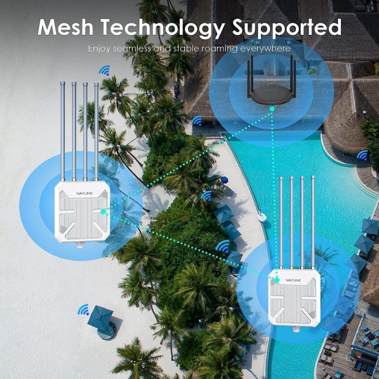 WAVLINK WN573HX1 WiFi 6 AX1800 IP67 Waterproof Outdoor Dual Band Wireless WiFi Routers, Plug:US Plug by WAVLINK