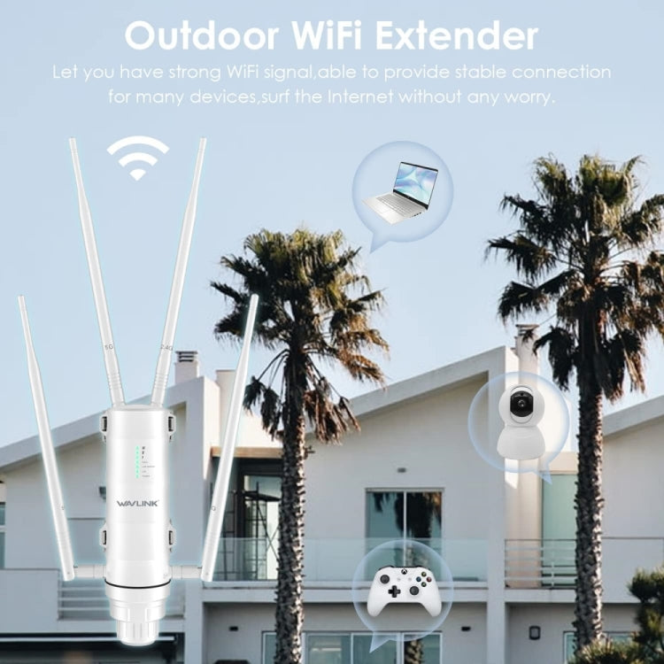 WAVLINK WN572HP3 AC1200 Dual Band Weatherproof Wireless Router Outdoor WiFi Extender, Plug:UK Plug by WAVLINK