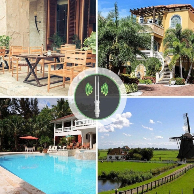 WAVLINK WN570HA1 Weatherproof 2.4+5GHz 600Mbps Outdoor WiFi Range Router Extender, Plug:EU Plug by WAVLINK