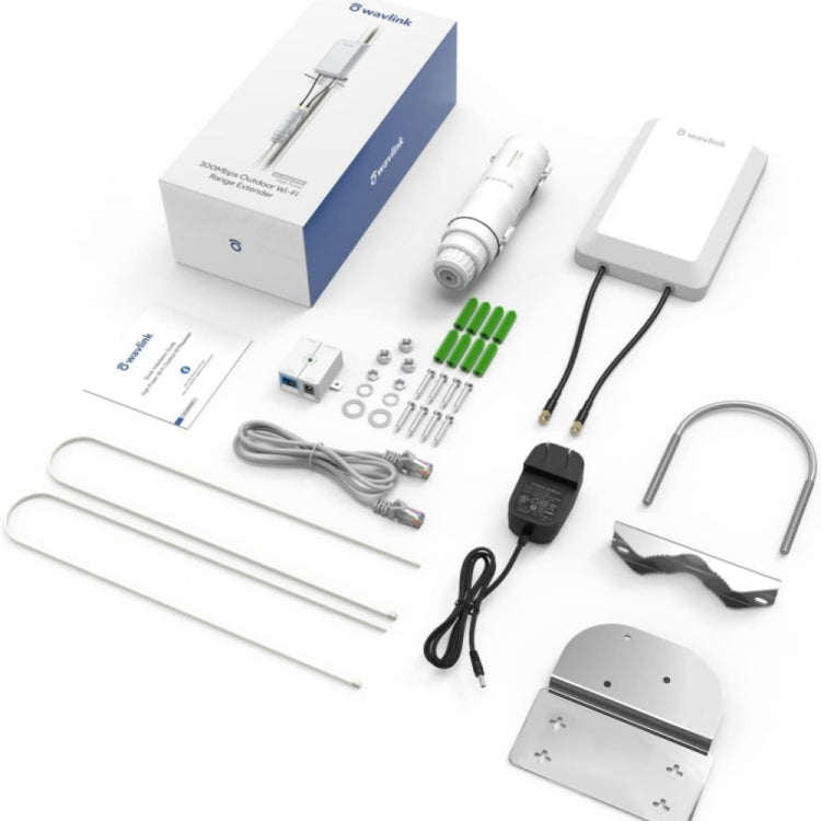 WAVLINK WN570HP2 Outdoor Weatherproof 300Mps WiFi Extender Wireless AP Repeater, Plug:US Plug by WAVLINK