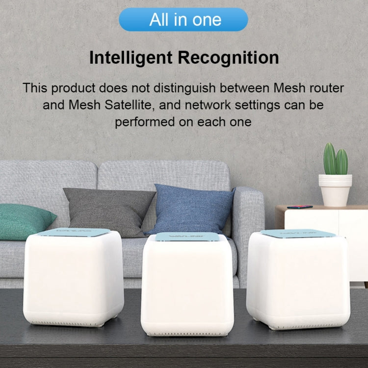 WAVLINK WN535M3 For Home Office 3pcs Mesh Wireless Router AC1200 Dual Band WiFi Signal Booster, Plug:AU Plug by WAVLINK