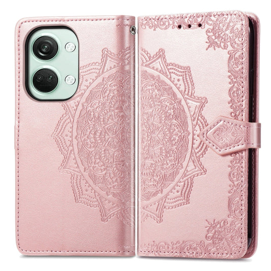 For OnePlus Nord 3 5G Mandala Flower Embossed Leather Phone Case(Rose Gold) by buy2fix