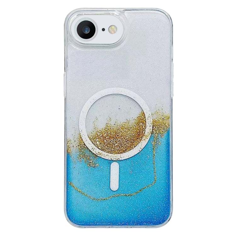 For iPhone 7 / 8 / SE 2022 / 2020 Gilding MagSafe Hybrid Clear TPU Phone Case(Blue) - iPhone SE 2022 / 2020 / 8 / 7 Cases by buy2fix | Online Shopping UK | buy2fix