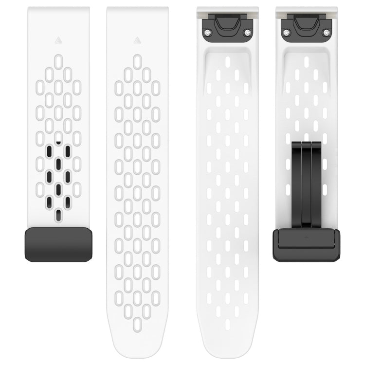 For Garmin Fenix 6S Hole Folding Buckle 20mm Silicone Watch Band(Starlight Color) - Watch Bands by buy2fix | Online Shopping UK | buy2fix