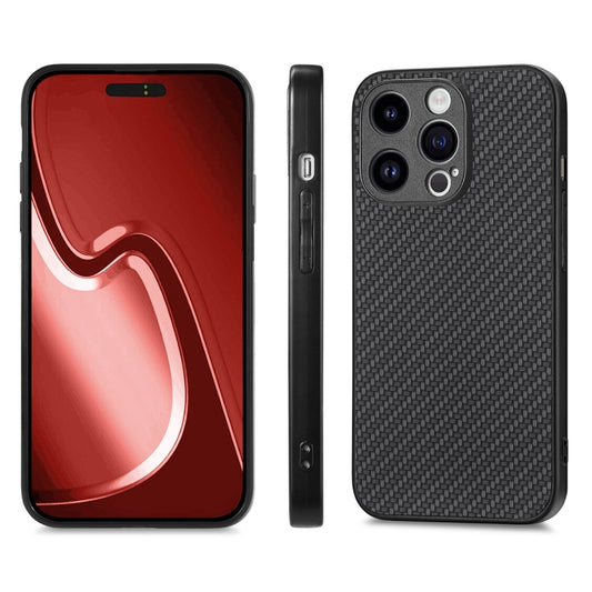 For iPhone 15 Pro ENKAY Fiber Leather Skin PC Phone Case with High Aluminum-silicon Glass Film(Black) - iPhone 15 Pro Cases by ENKAY | Online Shopping UK | buy2fix