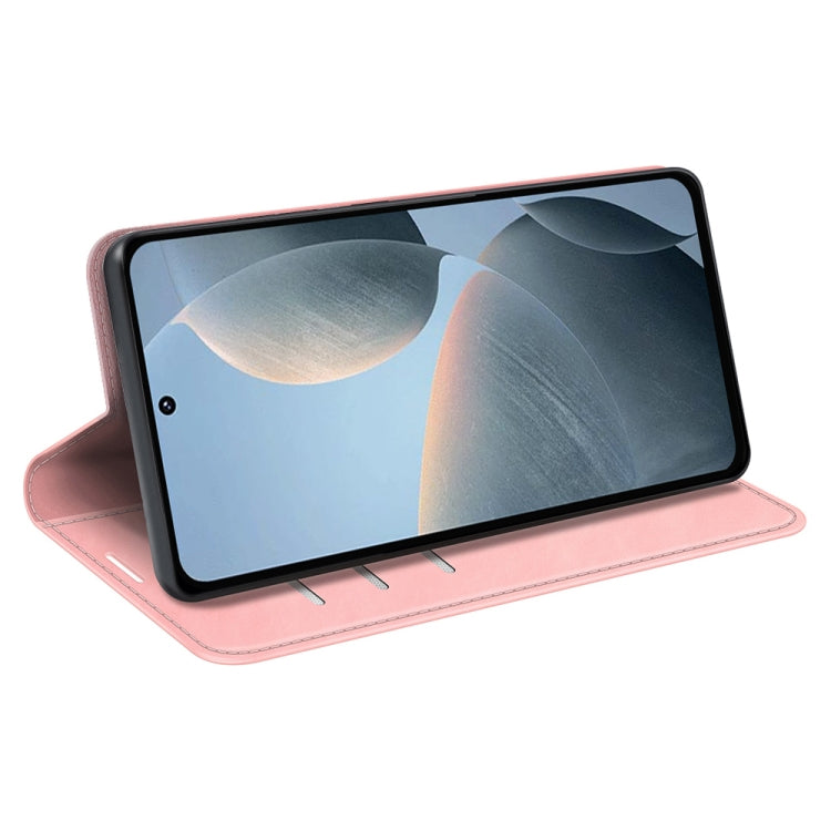 For Xiaomi Redmi K70E Retro-skin Magnetic Suction Leather Phone Case(Pink) - Xiaomi Cases by buy2fix | Online Shopping UK | buy2fix