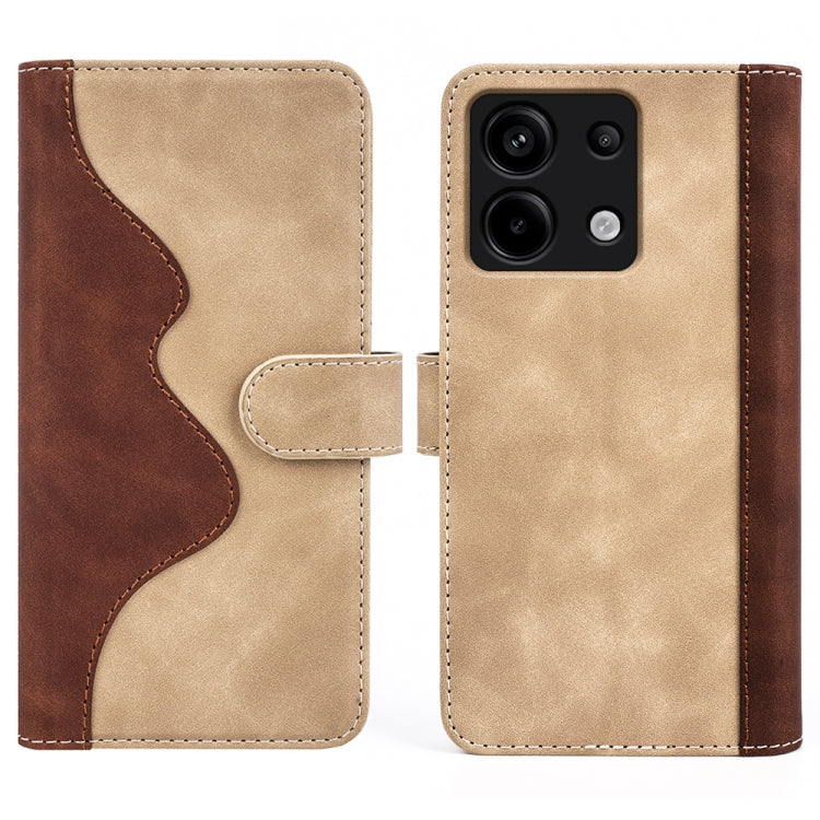 For Xiaomi Redmi Note 13 Pro 5G Stitching Horizontal Flip Leather Phone Case(Yellow) - Xiaomi Cases by buy2fix | Online Shopping UK | buy2fix