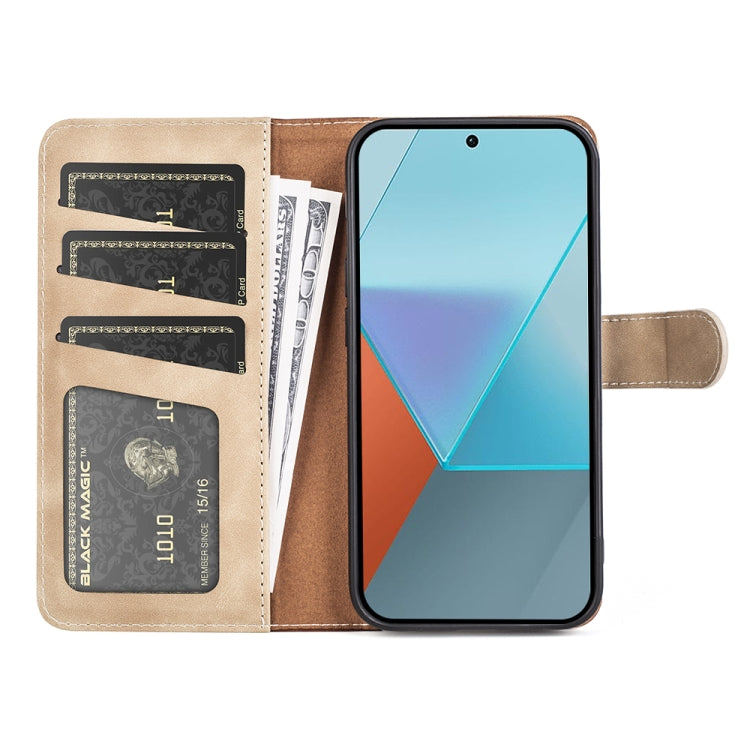 For Xiaomi Redmi Note 13 Pro 5G Stitching Horizontal Flip Leather Phone Case(Yellow) - Xiaomi Cases by buy2fix | Online Shopping UK | buy2fix