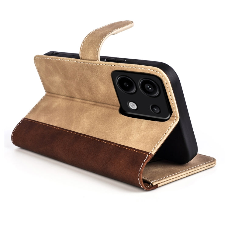 For Xiaomi Redmi Note 13 Pro 5G Stitching Horizontal Flip Leather Phone Case(Yellow) - Xiaomi Cases by buy2fix | Online Shopping UK | buy2fix