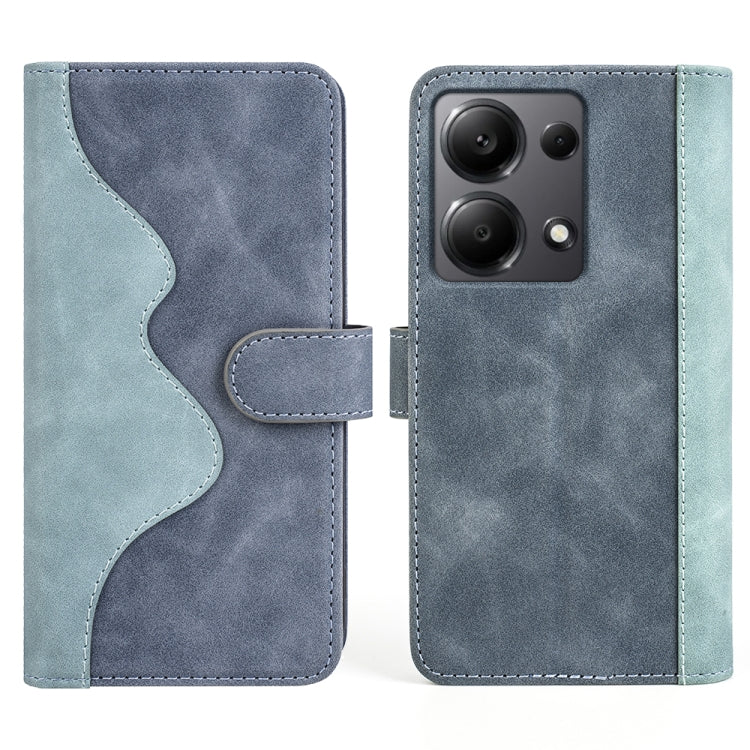 For Xiaomi Redmi Note 13 4G Stitching Horizontal Flip Leather Phone Case(Blue) - Xiaomi Cases by buy2fix | Online Shopping UK | buy2fix